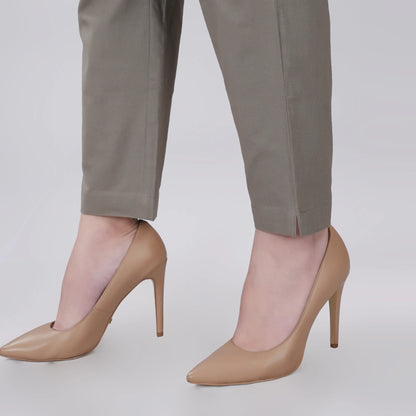 GREY REGULAR FIT COTTON PANT