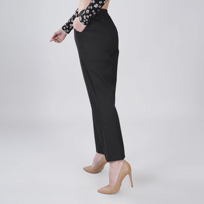 Black Wide Leg Cotton Pant