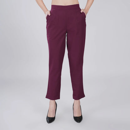 WINE REGULAR FIT COTTON PANT