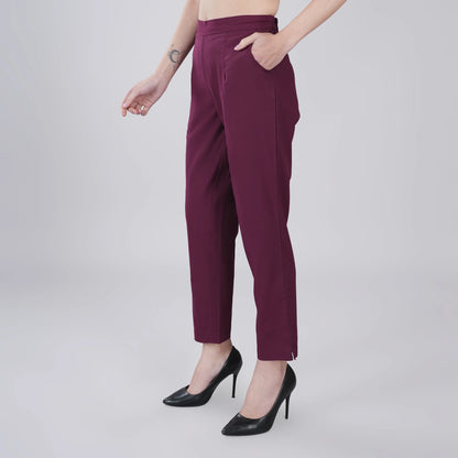 WINE REGULAR FIT COTTON PANT