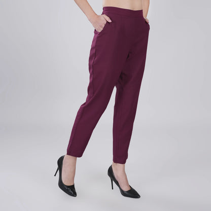 WINE REGULAR FIT COTTON PANT
