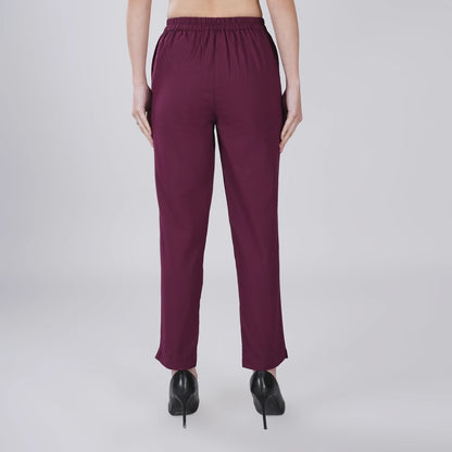 WINE REGULAR FIT COTTON PANT