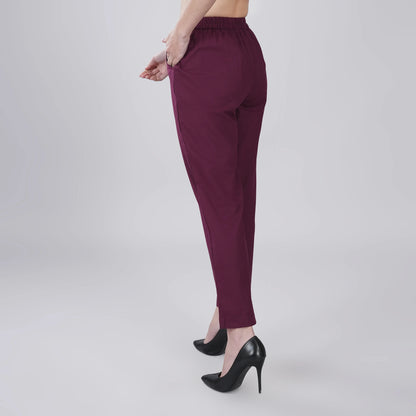 WINE REGULAR FIT COTTON PANT