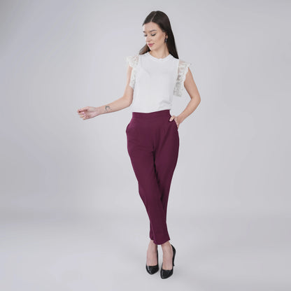 WINE REGULAR FIT COTTON PANT