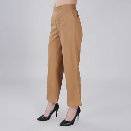 KHAKHI REGULAR FIT COTTON PANT