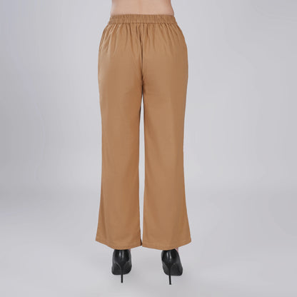 KHAKI Wide Leg Cotton Pant