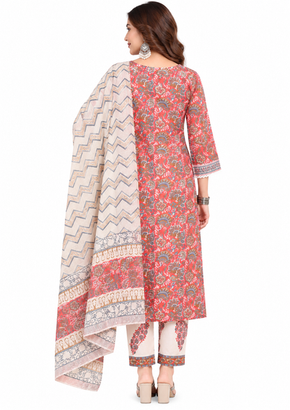 Women's Straight Kurta Set with Dupatta