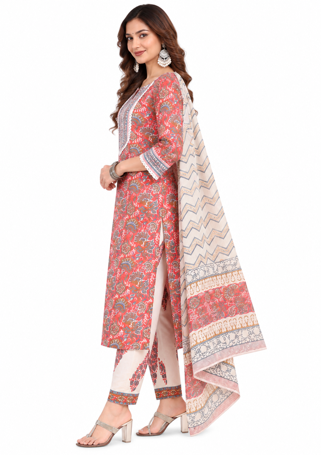 Women's Straight Kurta Set with Dupatta