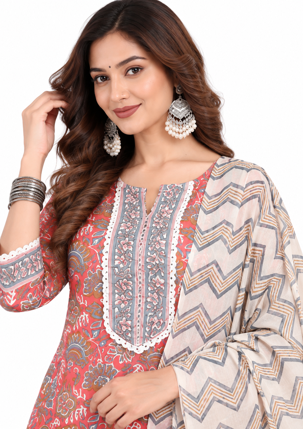 Women's Straight Kurta Set with Dupatta