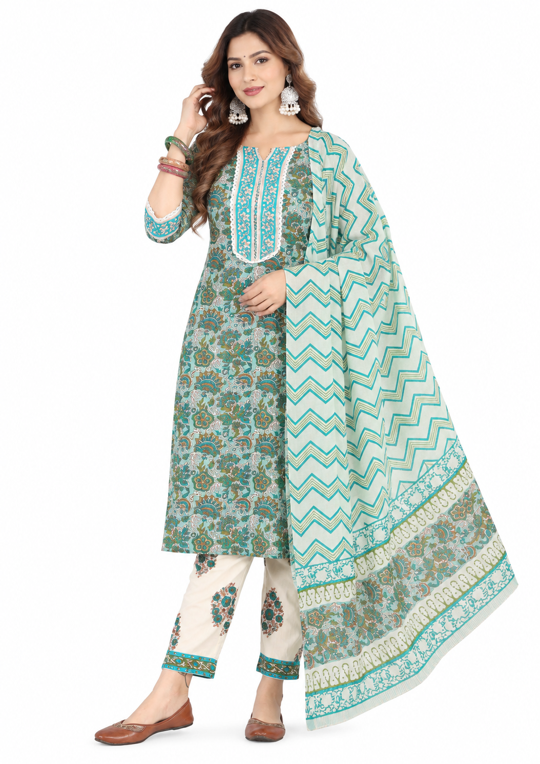 Women's Straight Kurta Set with Dupatta