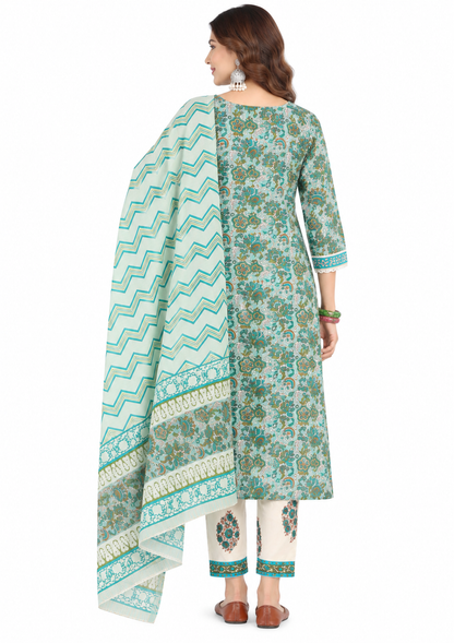 Women's Straight Kurta Set with Dupatta