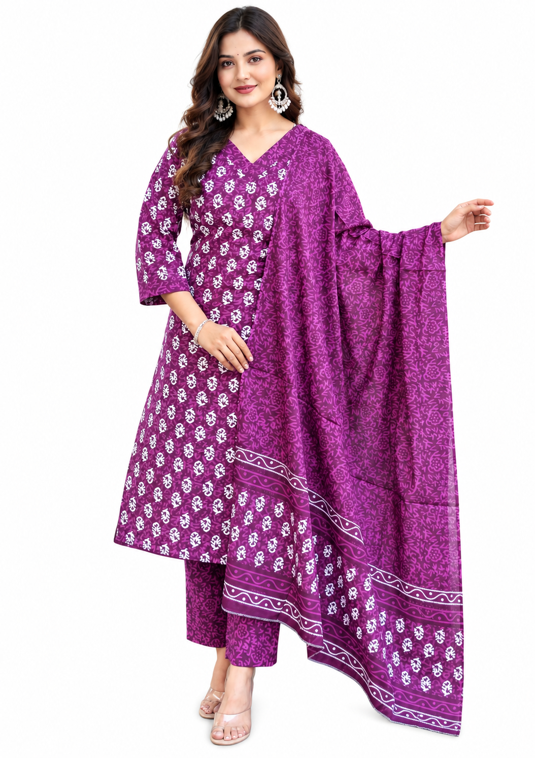 Women's Straight Kurta Set with Dupatta