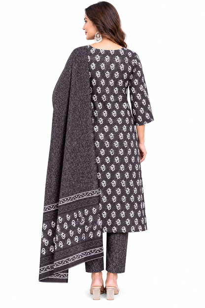 Women's Straight Kurta Set with Dupatta