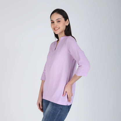 LAVENDER LINEN SHORT KURTA
