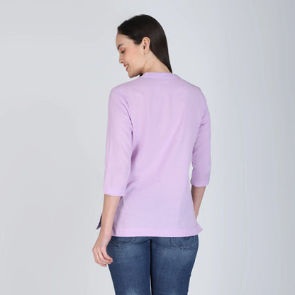 LAVENDER LINEN SHORT KURTA