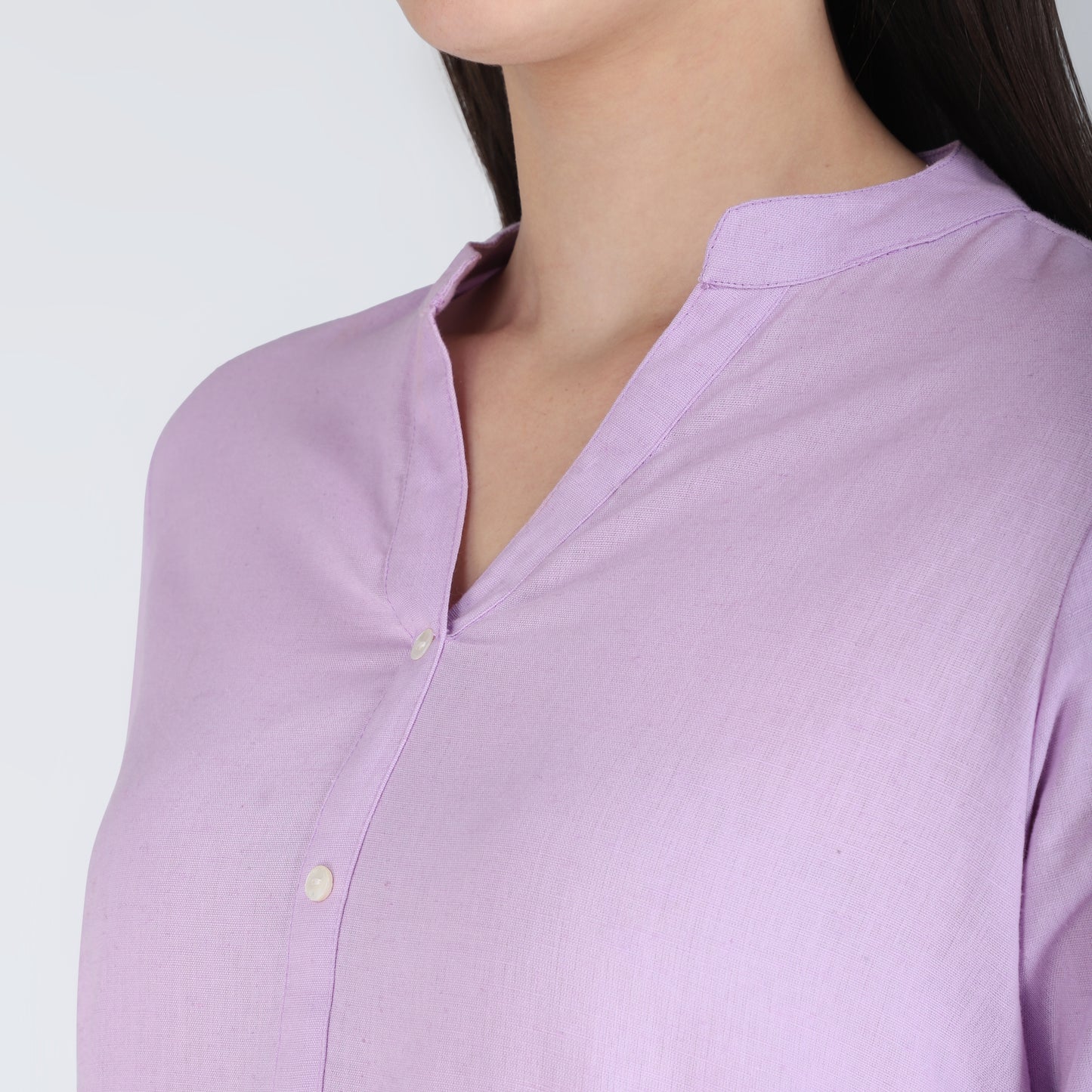 LAVENDER LINEN SHORT KURTA