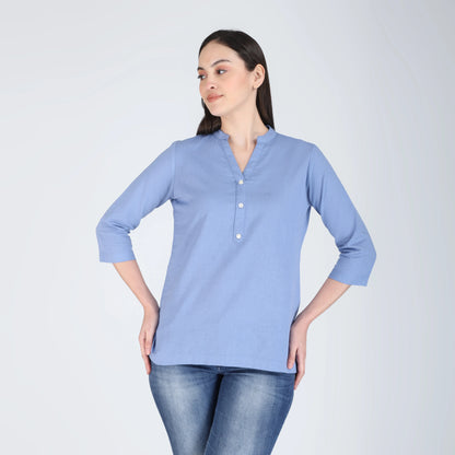 Clothier Cotton Linen Blended Short Kurti ⭐⭐⭐⭐⭐ (5949)