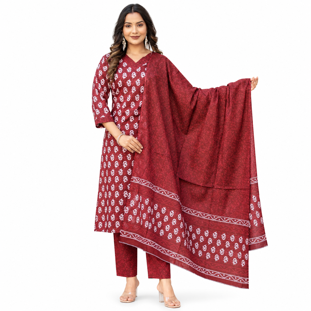 Women's Straight Kurta Set with Dupatta