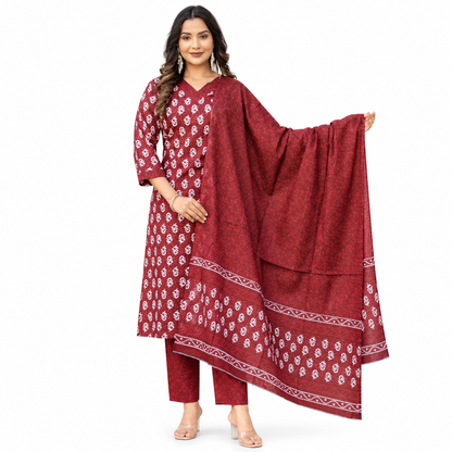 Women's Straight Kurta Set with Dupatta