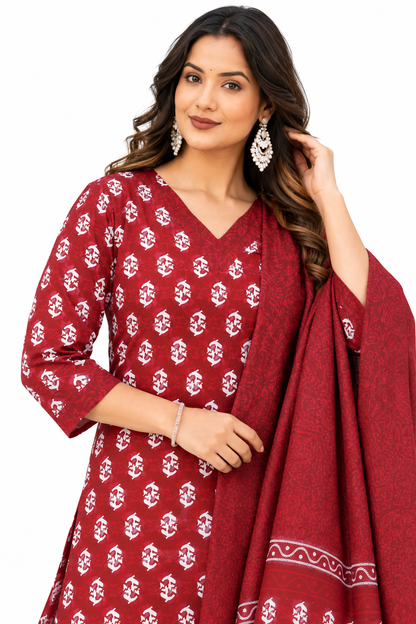 Women's Straight Kurta Set with Dupatta