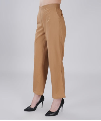 KHAKHI REGULAR FIT COTTON PANT