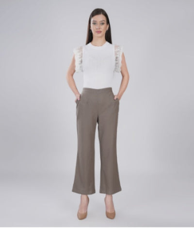 GREY Wide Leg Cotton Pant